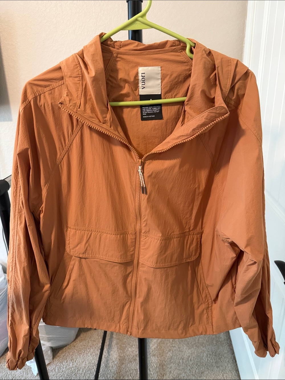 Vuori Lightweight Hooded Jacket - Rust Orange